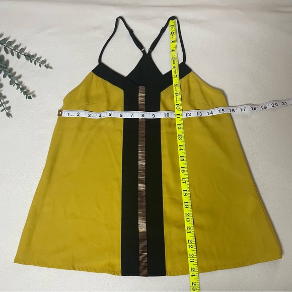 Socialite Yellow Black Cold Shoulder Camisole Strappy Top XS Women - Picture 6 of 8